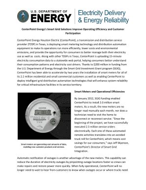 Fillable Online Smartgrid CenterPoint Energy S Smart Grid Solutions