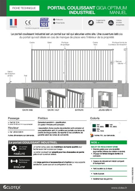 Portail Coulissant Industriel Manuel Clotex L Expert Cl Ture