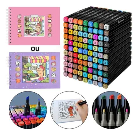 Bobbie Goods 120 Cores - Kit Canetinhas 120 Cores + Livro De Colorir Bobbie Goods | Parcelamento ...