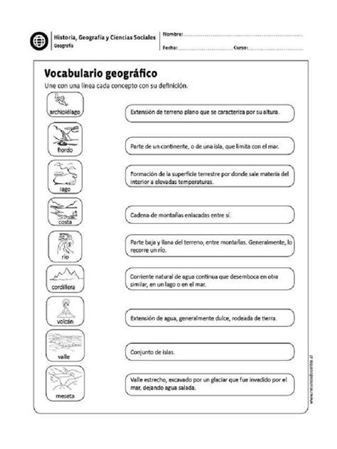 Ficha Sobre Los Accidentes Geográficos Pdf