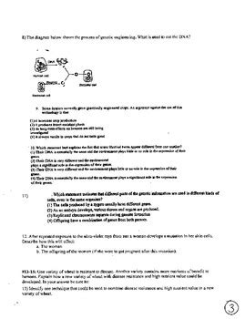 Living Environment Regents Review Genetics By Breanna Podmore TPT