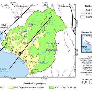 Mapa Geol Gico De La Zona De Estudio Jac Puntarenas Costa Rica