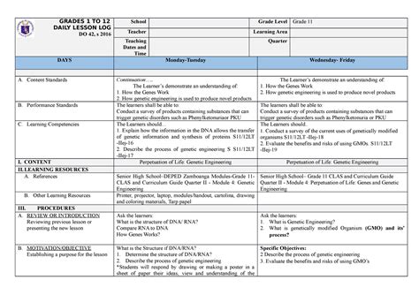 Detailed Lesson Plan Format Deped 2023 Printable Templates Free Nbkomputer