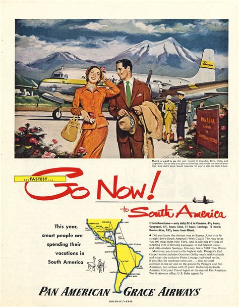 Advertisement Pan American World Airways Holiday Vintage Airline