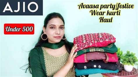 Ajio Avaasa Kurti Haul Under 500 Festive Party Wear Kurtis