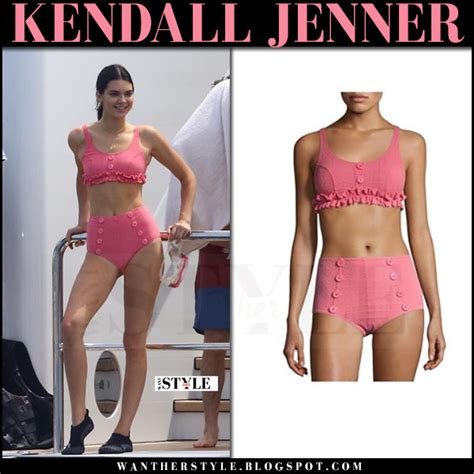 Kendall Jenner In Pink Ruffle Button Bikini In Cannes On May 23 ~ I