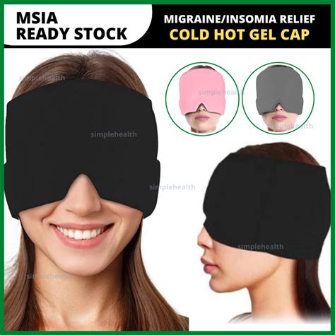 Migraine Insomnia Fever Eye Mask Relief Gel Cap Pad Hot Cold Ice Pack Bag Pain Headache Reliever