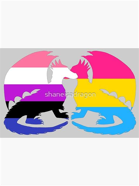 Genderfluid Pansexual Pride Dragons Poster By Shaneisadragon Redbubble