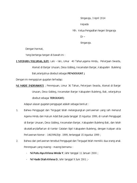 Contoh Kesimpulan Penggugat Cerai Contoh Surat Kuasa Penggugat