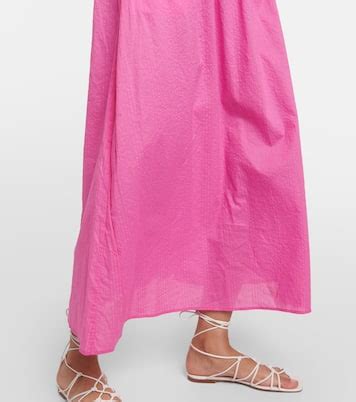 Roset Puff Sleeve Cotton Maxi Dress In Pink Marysia Mytheresa