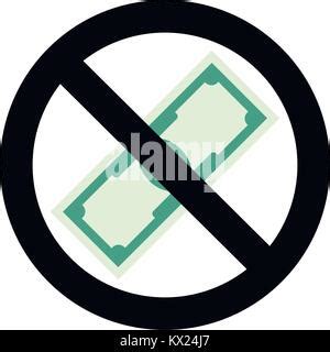 Cash Ban Icon Symbol No Cash Vector Stop Dollar Usd Forbidden