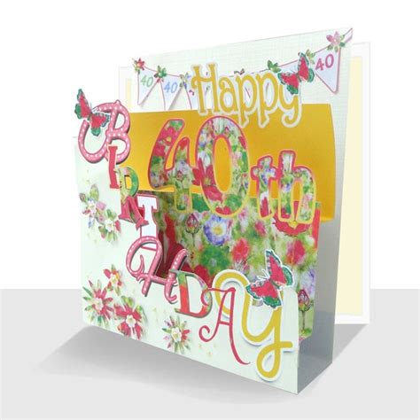 Pop Up 40th Birthday Card Personalised Option Happy Etsy Uk