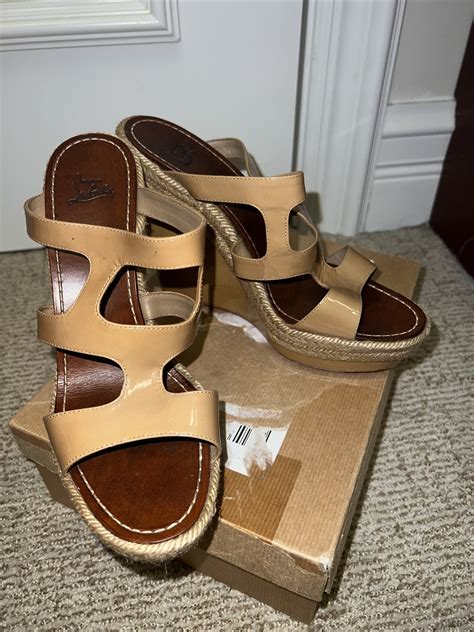 Christian Louboutin Bilbao Nude Patent Leather Sandal Gem