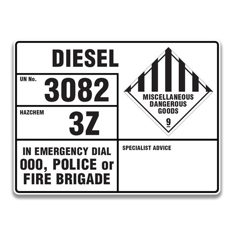 Diesel Signs And Labels Safety Sign And Label