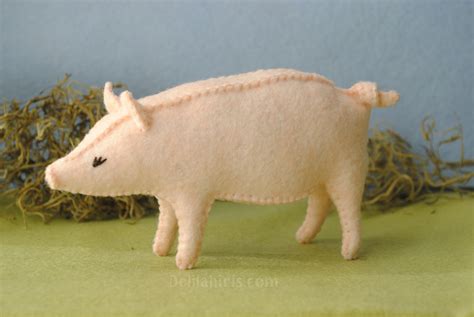 Felt Pig Sewing Pattern Barnyard Stuffed Animals By Delilahiris