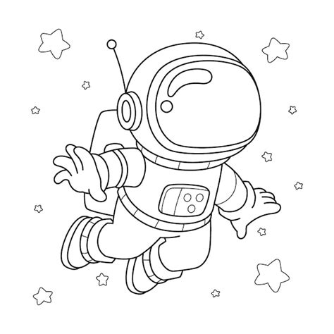 Ilustra O De Livro Para Colorir De Astronauta Vetor Gr Tis The