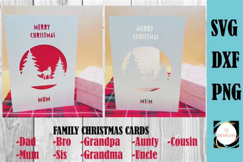 Family Christmas Cards-set of 9 Graphic by 12 DESIGNS · Creative Fabrica