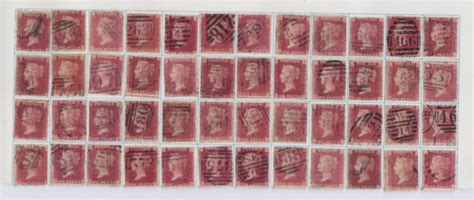 Gb Victorian Sg Sg D Penny Red Line Engraved Plate Qv Postage