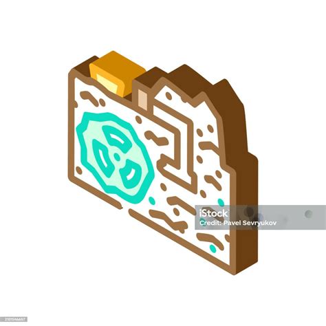 우라늄 광업 원자력 에너지 아이소 메트릭 아이콘 벡터 일러스트 레이 션 기체 물리 구조에 대한 스톡 벡터 아트 및 기타 이미지