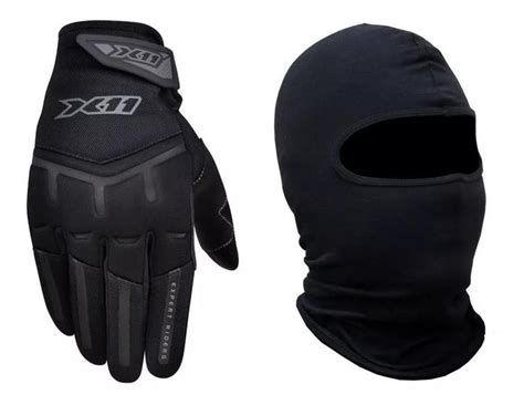 Kit Luva X11 Fit X Masculina Touca Ninja Balaclava Algodao TAMANHO P