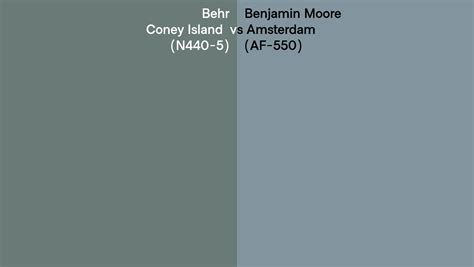 Behr Coney Island N Vs Benjamin Moore Amsterdam Af Side By