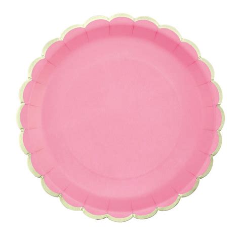 Assiette En Carton Ronde Festonn E Rose