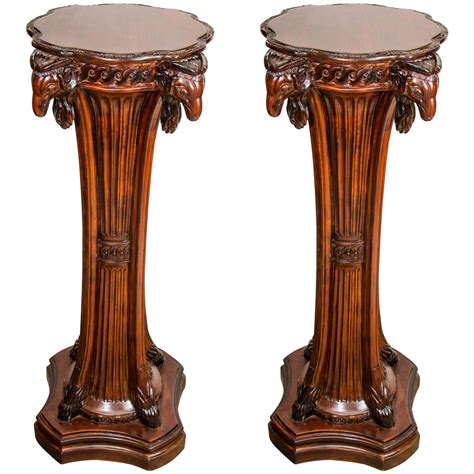 Pair Of Rams Head Pedestals At 1stdibs