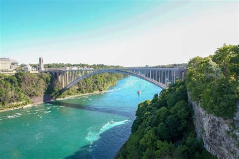 Rainbow Bridge Niagara Falls In New York USA Stock Image Image Of