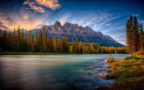 Nature Mist Landscape Sunrise Mountain Forest River Wallpapers Hd