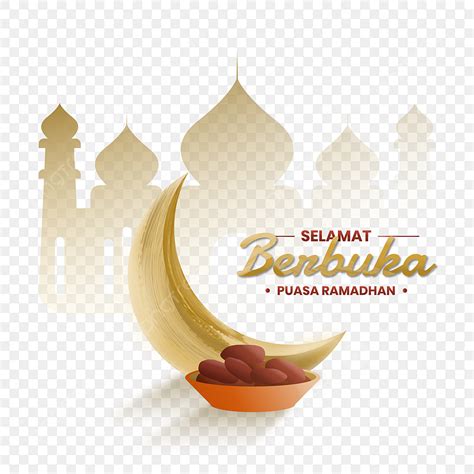 Selamat Berbuka Puasa Ramadhan With Kurma Masjid And Crescent Moon