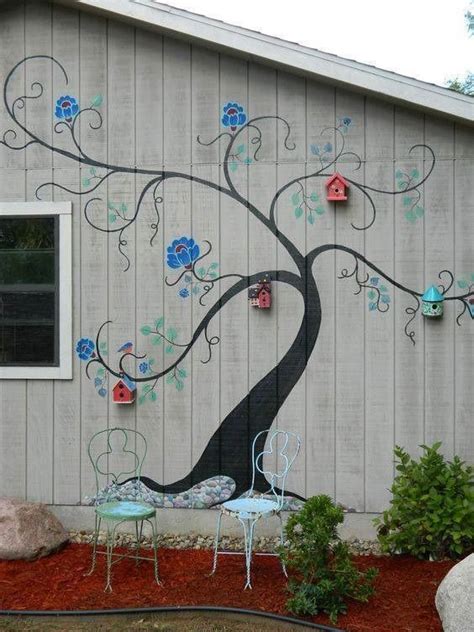 Painted Tree Bird House Mural Artofit