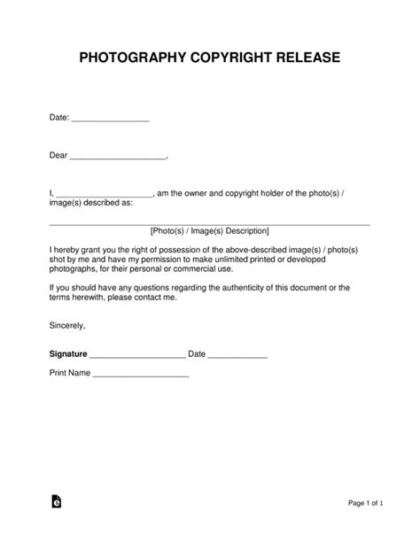 Photography Release Form Pdf Fillable Printable Forms Free Online