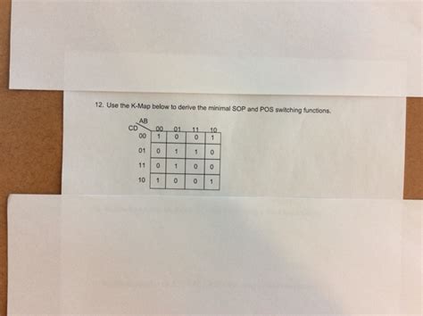 Solved 12 Use The K Map Below To Derive The Minimal SOP And Chegg