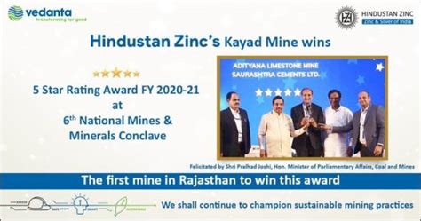 Hindustan Zincs Kayad Mine Becomes Only Mine In Rajasthan To Receive 5