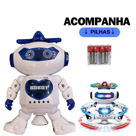 Brinquedo Rob Dan Arino Som E Luz Gira Graus Robot Infantil