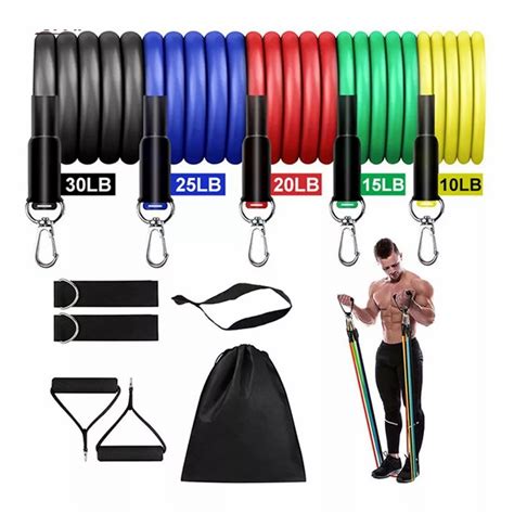 Kit de Extensores Elásticos para Treino em Casa Musculação Shopee Brasil