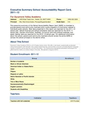 Fillable Online Pages SARC Template 1112 54722560125542 English Fax