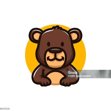 Cute Brown Bear Cartoon Vector Icon Illustration Stock Illustration