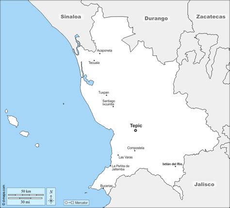 Nayarit Mapa Gratuito Mapa Mudo Gratuito Mapa En Blanco Gratuito