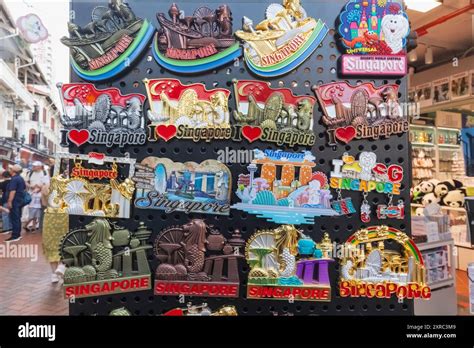 asia singapore chinatown souvenir shop display  colourful fridge