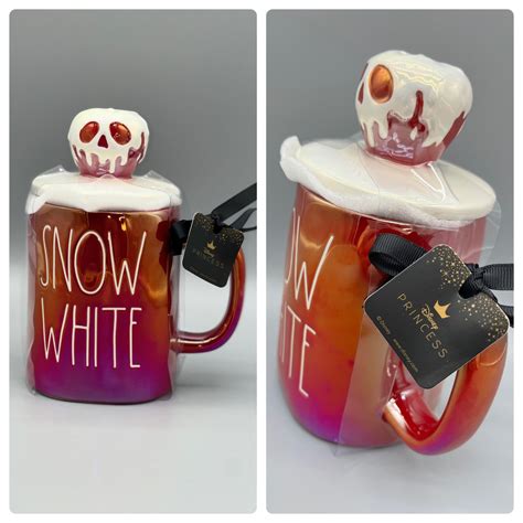 Rae Dunn Disney Princess Snow White Poison Apple Ceramic Mug And Tea