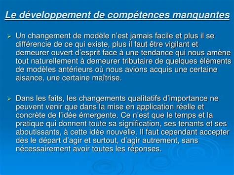 PPT Le développement de compétences manquantes PowerPoint