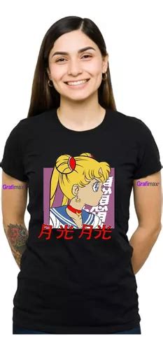 Polera Mujer Sailor Moon Serena Tsukino Anime Negro Grafimax Cuotas