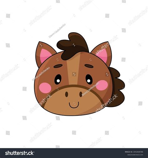 Cute Cartoon Vector Horse Isolated Clipart Stock Vector (Royalty Free ...