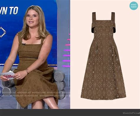 Wornontv Jennas Brown Eyelet Dress On Today Jenna Bush Hager Clothes And Wardrobe From Tv