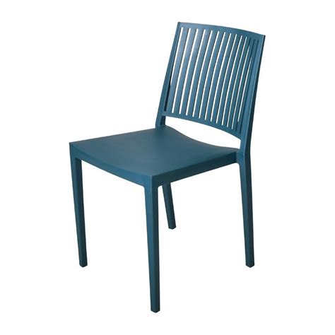 Chaises d extérieur en polypropylène empilables Baltimore bleu pétrole