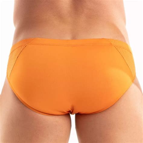 Temptation Microfiber Bikini Orange For Men Sexy Comfortable Mens Bikini TOF Paris Official