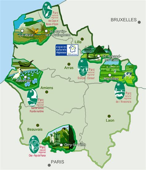 Carte Des Parcs Naturels En Haut De France Ressources Documentaires