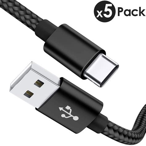 5 Pack Type C Cable Fast Charging Nylon Braided Cable Usb C Type C 31