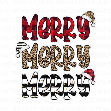 Merry Christmas Leopard Buffalo Plaid Stripe Png Christmas Etsy Artofit